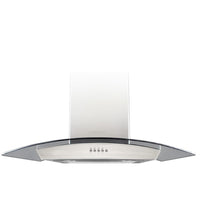 Wall Mounted Range Hood W Round Glass 500Cfm