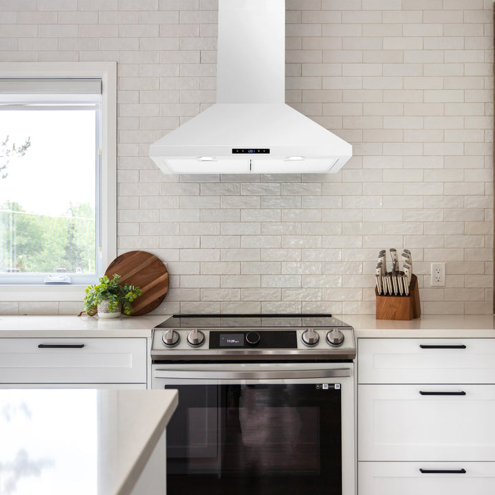 Agua Canada | Hamlet-w Matte White Wall Mounted Pyramid Range Hood with ...