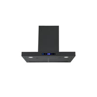 Square Matte Black Wall Mounted Range Hood W Touch Screen