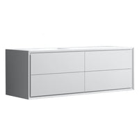 60'' SUSPENDED VANITY 4 DRAWERS matte white