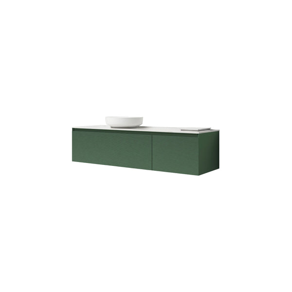 VANITÉ SUSPENDUE PETITES LATTES BOIS VERT 48''