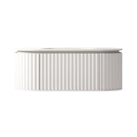 48’’ MATTE WHITE ROUND HANGING VANITY 1 DRAWER