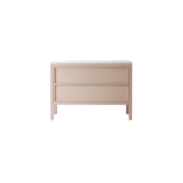 48" VANITY ON LEGS 2 DRAWERS ''SHAKER'' BLEACHED OAK