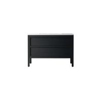48" black matte VANITY ON LEGS 2 DRAWERS ''SHAKER''