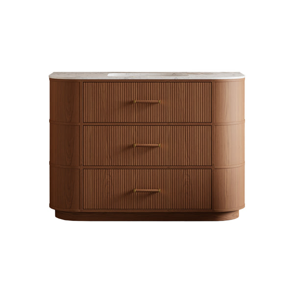 ISLA 48" vanité arrondi de plancher 3 tiroirs