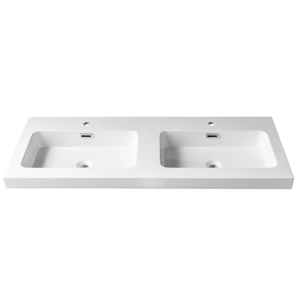 47''X 17'' double semi-recessed polymer sink