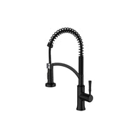 Industrial style single handle matte black kitchen faucet