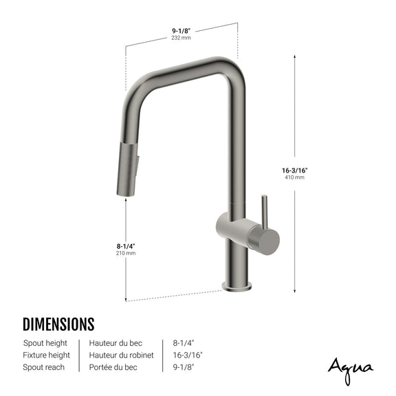 Agua Canada | Maurizio-bn Brushed Nickel Kitchen Faucet with Magnetic ...