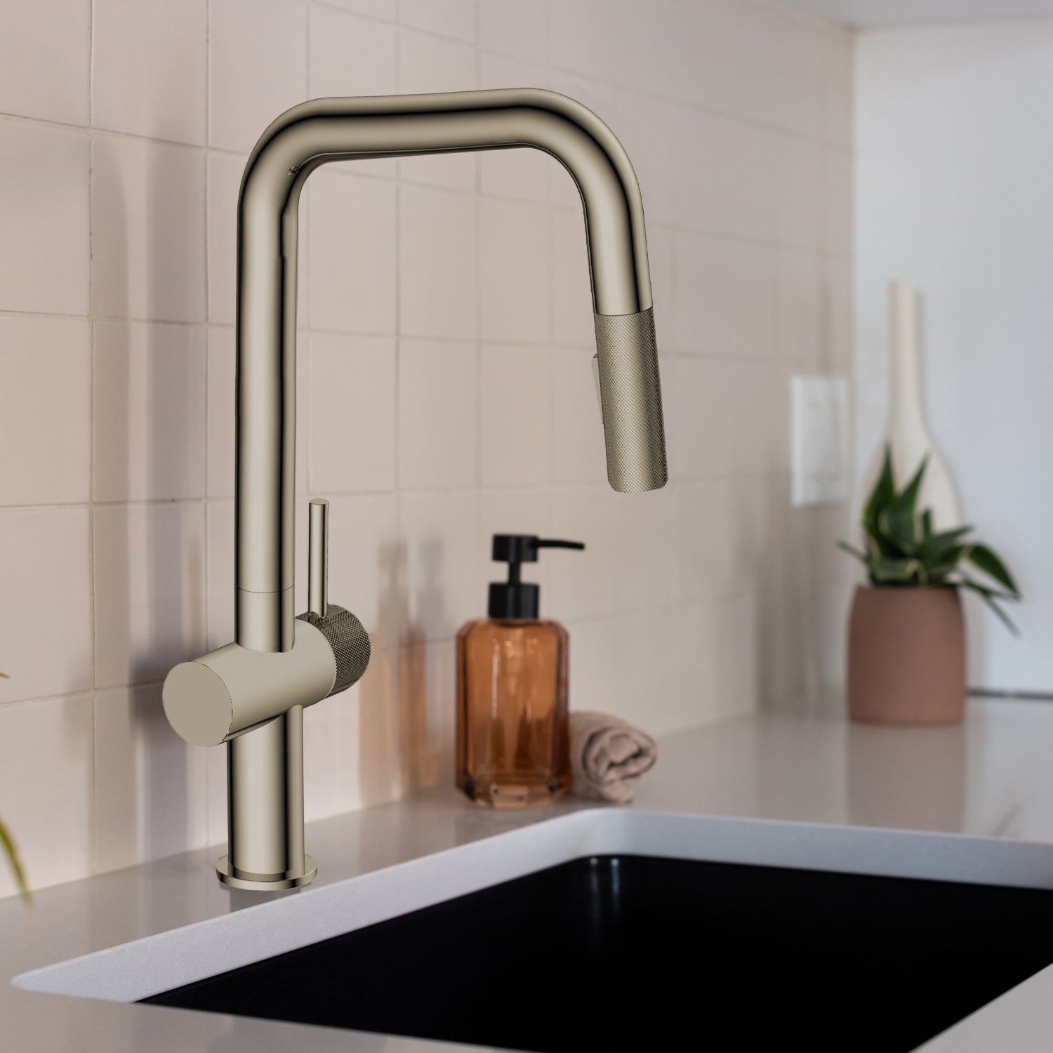 Agua Canada | Maurizio-gd Brushed Brass Kitchen Faucet with Magnetic ...