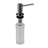 Black stainless undermount round soap dispenser
