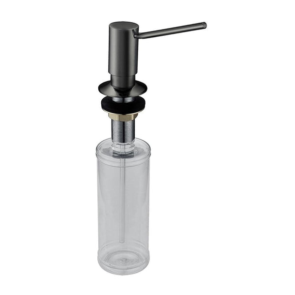 Black stainless undermount round soap dispenser