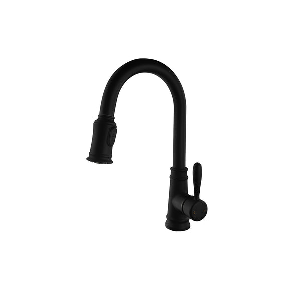 Robinet de cuisine à poignée simple noir mat