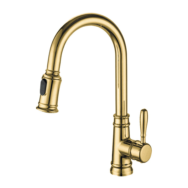 Single handle brushed brass (gold) kitchen faucet