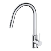Chrome stainless steel pull-out kitchen faucet