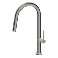 Kitchen Faucet with Retractable-Spout in  Brushed Nickel Finish