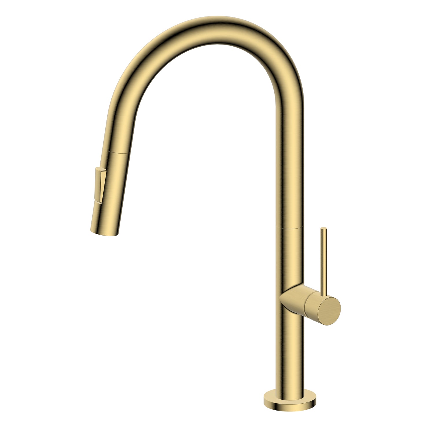 Agua Canada | Moochi-II-GD Brushed Brass Retractable-Spout Kitchen Faucet