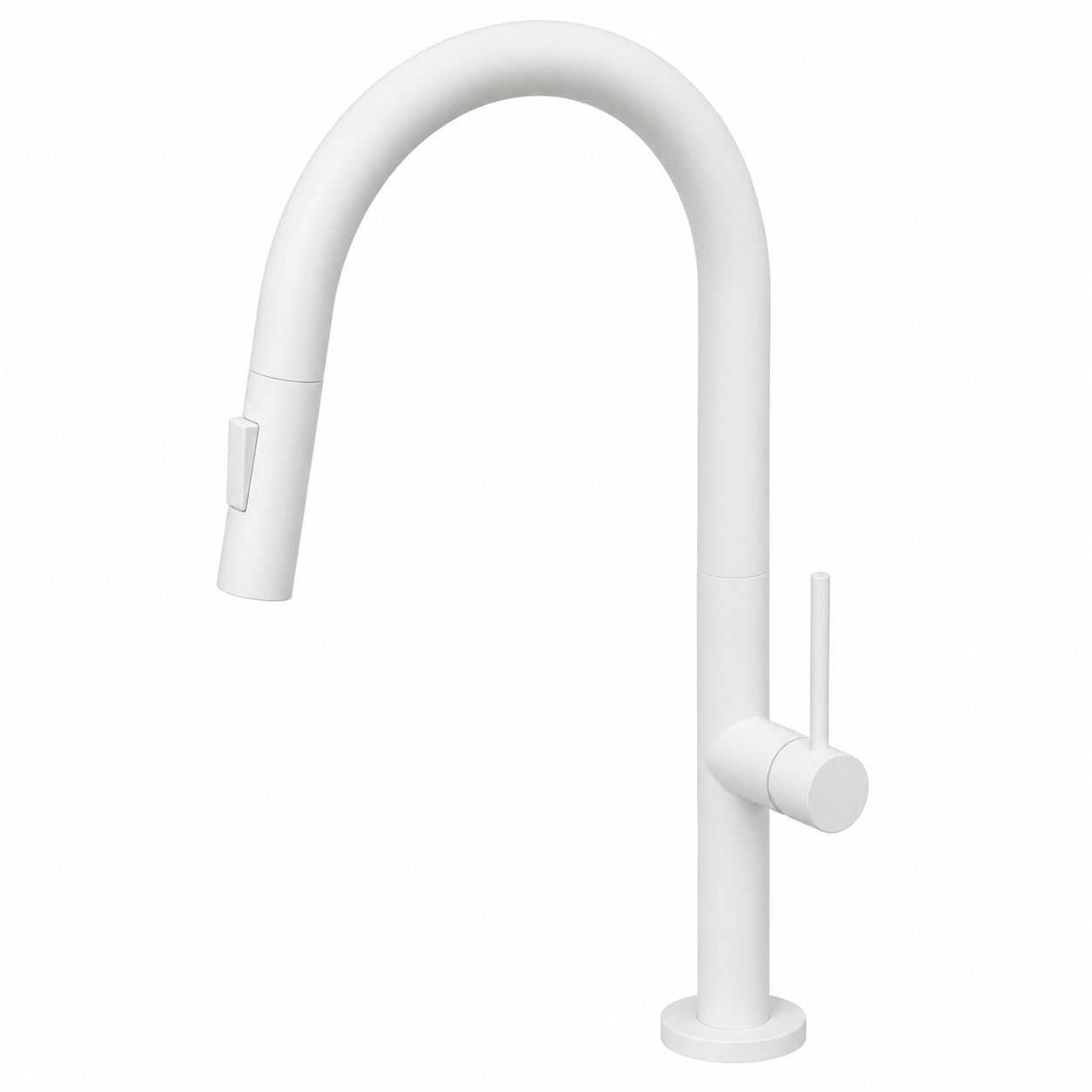 Agua Canada | Moochi-II-W Matte White Retractable-Spout Kitchen Faucet