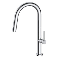 Kitchen Faucet with Retractable-Spout in Chrome Finish
