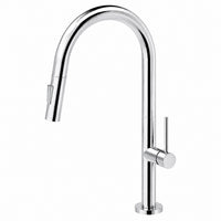 Robinet de cuisine chromé à bec rétractable