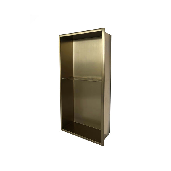 Niche de douche fini or brossé 12"X24"
