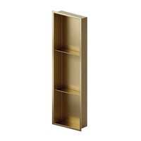 12″x36″ Rectangular Brushed Brass Shower Niche