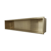 12″x36″ Rectangular Brushed Brass Shower Niche