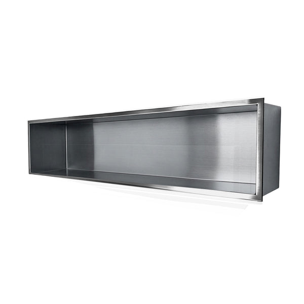 LuxeBath Niche de Douche Encastrée Murale, 60x30x10 cm, en Acier Inoxydable, Argent, sans Rebord LuxeBath Niche de Douche Encastrée Murale, 60x30x10 cm, en Acier Inoxydable, Argent, sans Rebord