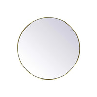 Miroir rond 30'' avec cadre en laiton brossé (or)