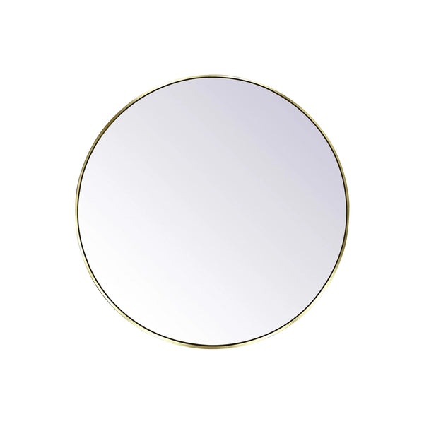 30’’ brushed brass (gold) framed round mirror