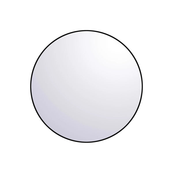 Miroir rond 36'' avec cadre noir mat