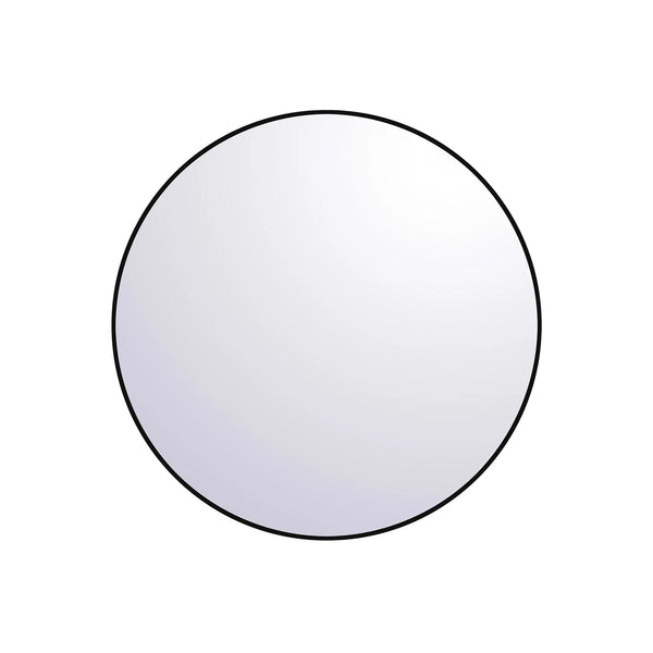 48’’ matte black framed round mirror -II
