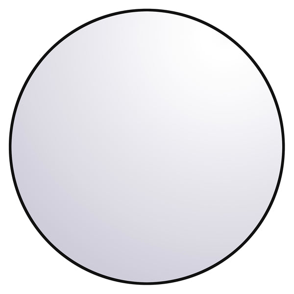 Miroir rond encadré noir mat 48''