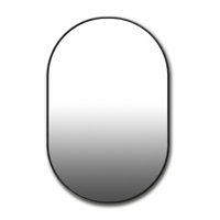 36″ Matte Black Framed Oval Mirror