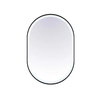 Miroir ovale 36'' avec cadre noir mat