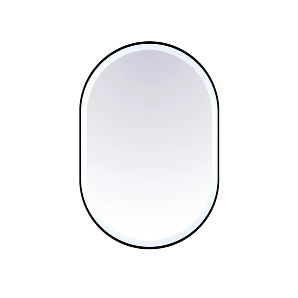 Miroir ovale 36'' avec cadre noir mat
