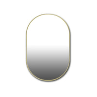 Miroir ovale de 36'' avec cadre en laiton brossé