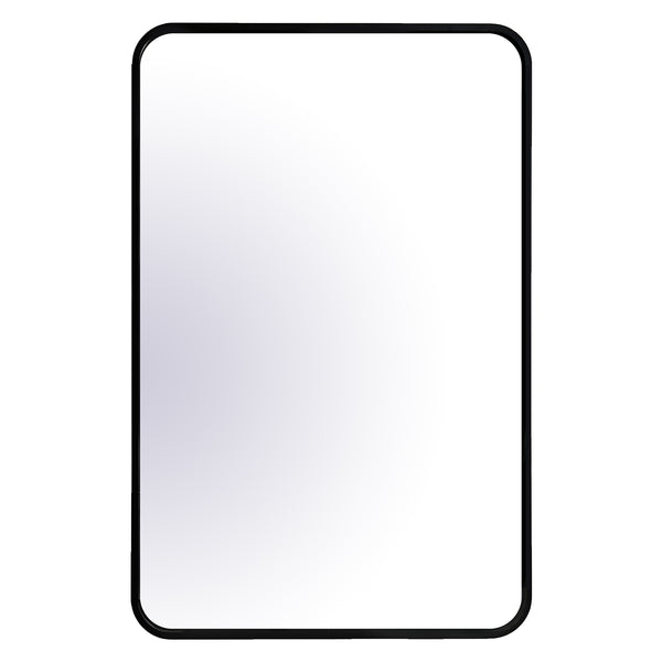 Miroir rectangulaire 20''X30'' avec cadre noir mat et coin rond