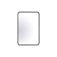 Miroir rectangulaire 20''X30'' avec cadre noir mat et coin rond