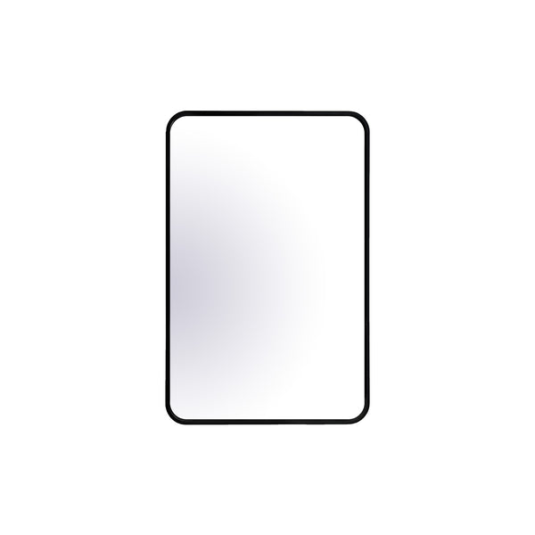 Miroir rectangulaire 20''X30'' avec cadre noir mat et coin rond