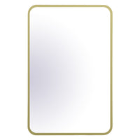 Miroir rectangulaire avec coins arrondis encadré or brossé 20"X30"