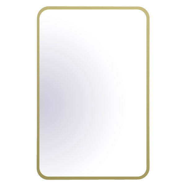Miroir rectangulaire avec coins arrondis encadré or brossé 20"X30"