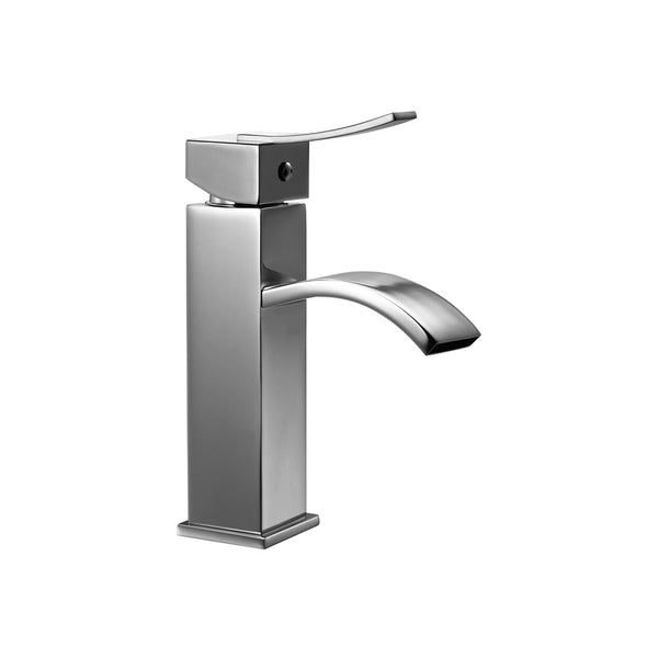 Robinet de lavabo fini acier inoxydable et chrome