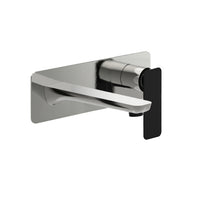 Robinet Mural Fini Nickel Brossé et Noir Mat
