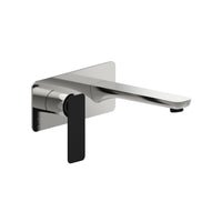 RENALDO Brushed Nickel & Matte Black Wall Faucet