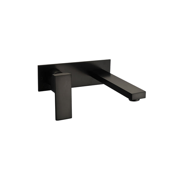 Matte black wall Mounted Bathroom Basin Faucet Square