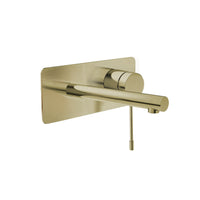 Robinet Mural Arrondi Fini Or Brossé