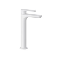 Flat & Rounded Lavatory Faucet in Matte White Finish