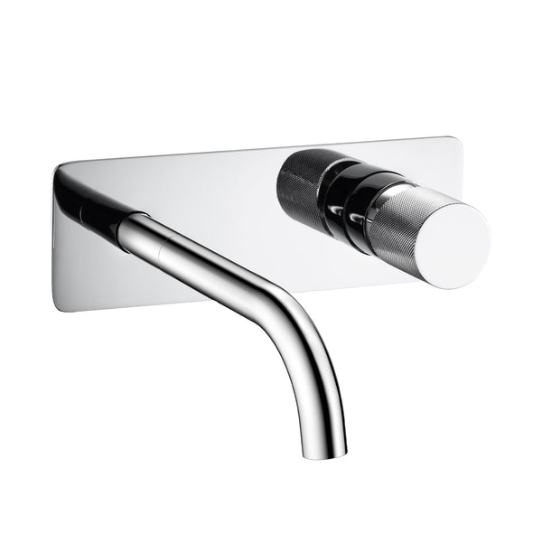 Wall-mounted bathroom faucet in chrome