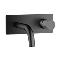 Robinet de lavabo mural noir mat