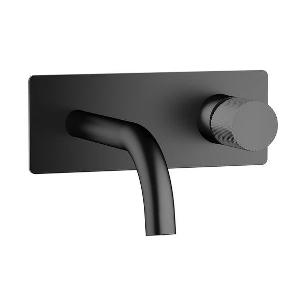 Robinet de lavabo mural noir mat